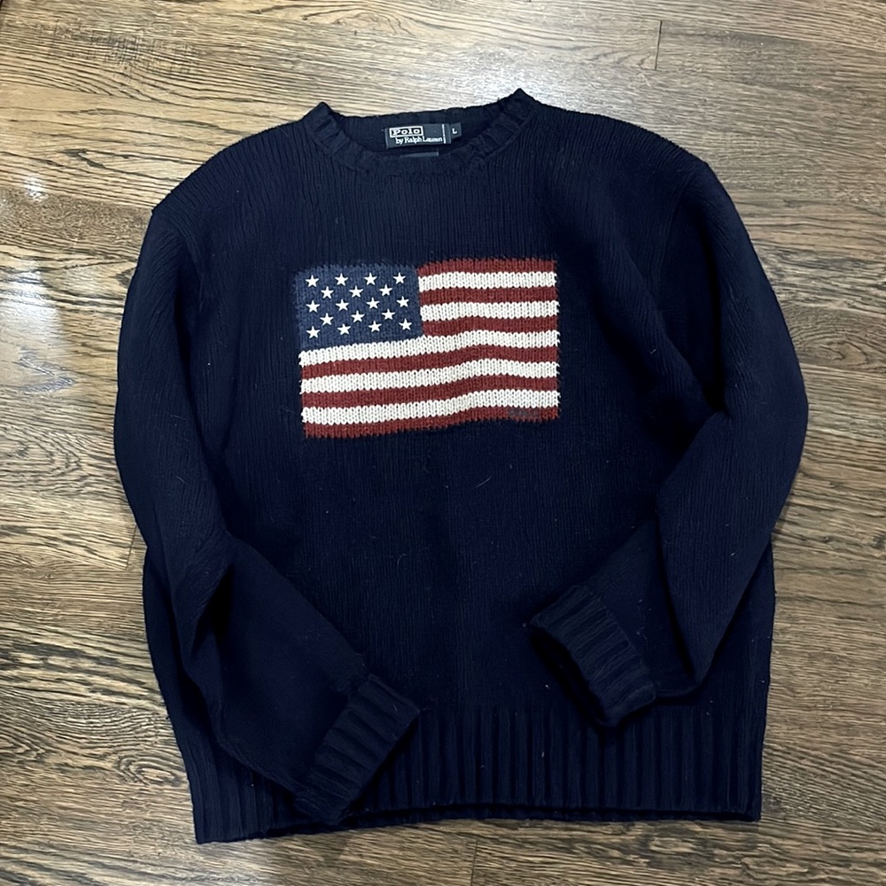 Vintage Polo American flag sweater